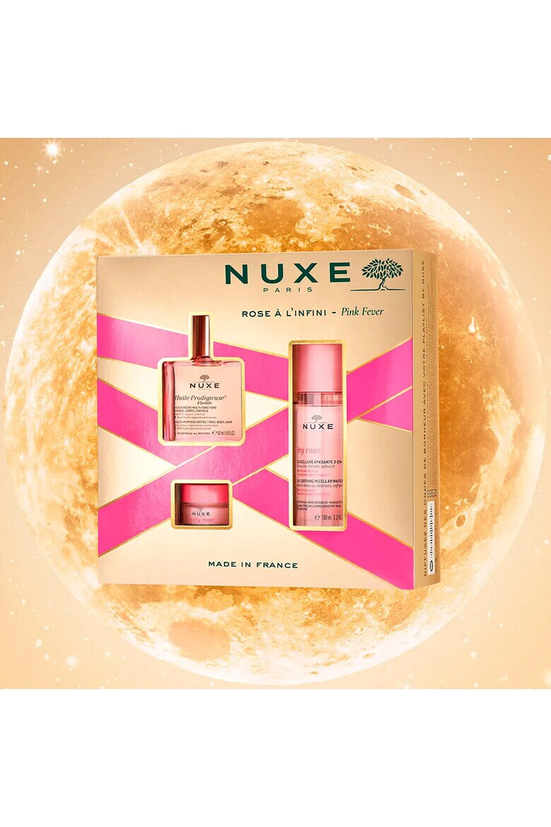 Nuxe Set Ulei uscat multifunctional 50 ml Balsam de buze 15 g Apa micelara 100 ml Huille Prodigieuse Rose - Pled.ro