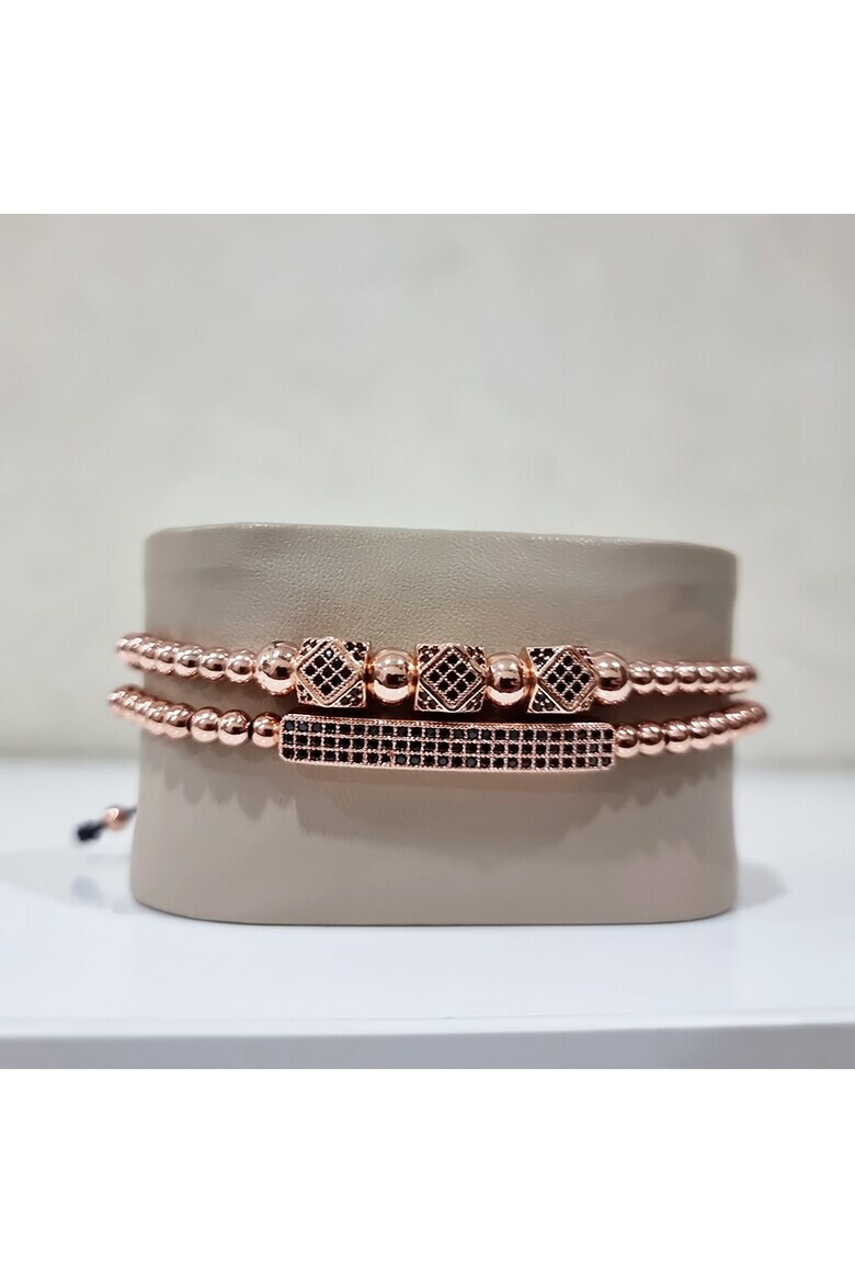 OEM Set 2 bratari Charm din otel inoxidabil si zirconiu Unisex rosegold16-22 cm - Pled.ro