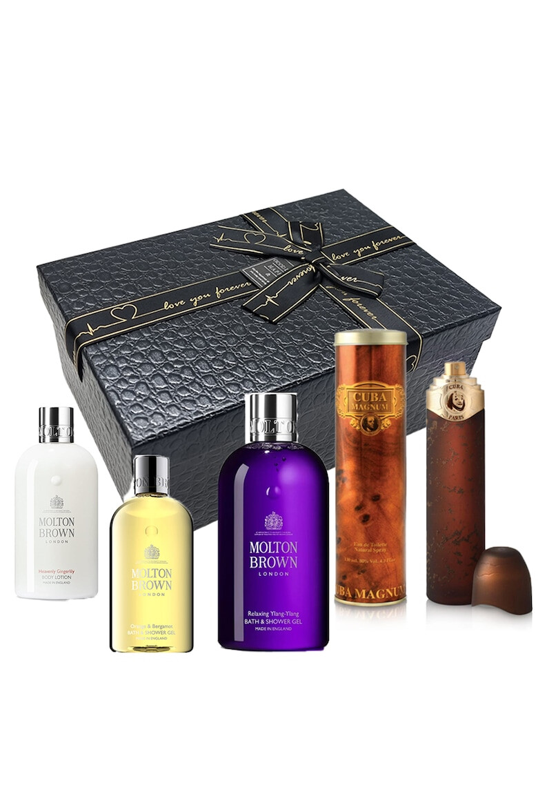 OEM Set Cuba Magnum pentru barbati Gel de dus Ylang-Ylang 100ml Apa de Toaleta Cuba Magnum Gold 130ml; Gel de dus Orange & Bergamot 50ml; Lotiune de corp Vetiver & Grapefruit 50ml - Pled.ro