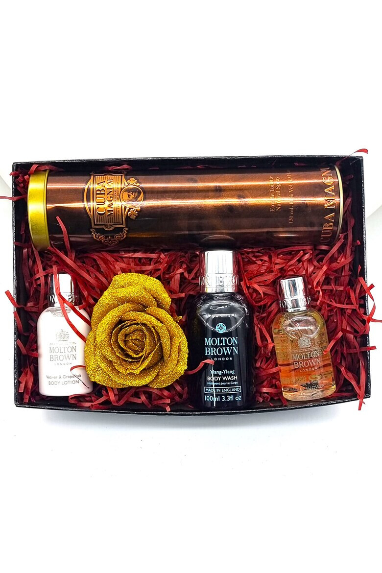 OEM Set Cuba Magnum pentru barbati Gel de dus Ylang-Ylang 100ml Apa de Toaleta Cuba Magnum Gold 130ml; Gel de dus Orange & Bergamot 50ml; Lotiune de corp Vetiver & Grapefruit 50ml - Pled.ro