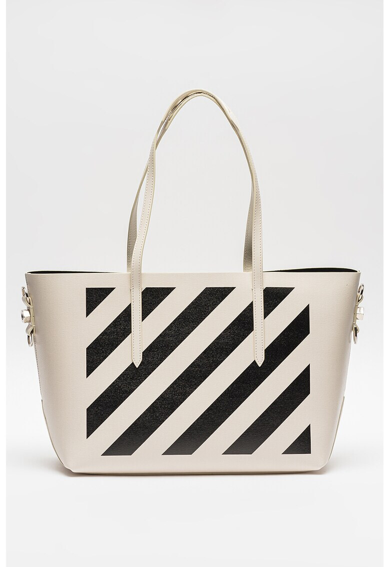 OFF-WHITE Geanta shopper de piele cu logo - Pled.ro