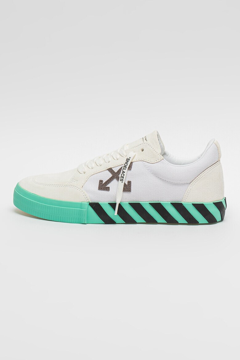 OFF-WHITE Pantofi sport de panza si piele intoarsa Low Vulcanized - Pled.ro