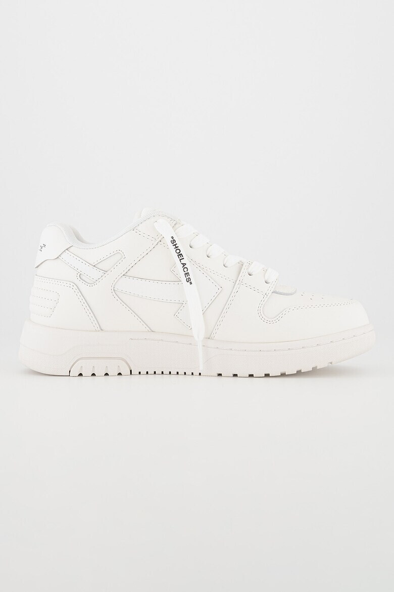 OFF-WHITE Pantofi sport de piele cu insertii de material textil si imprimeu text - Pled.ro