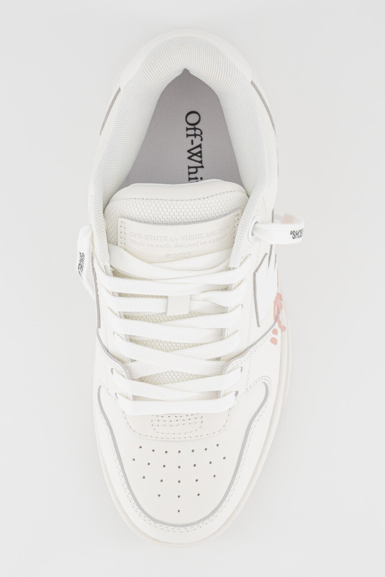 OFF-WHITE Pantofi sport de piele cu insertii de material textil si imprimeu text - Pled.ro