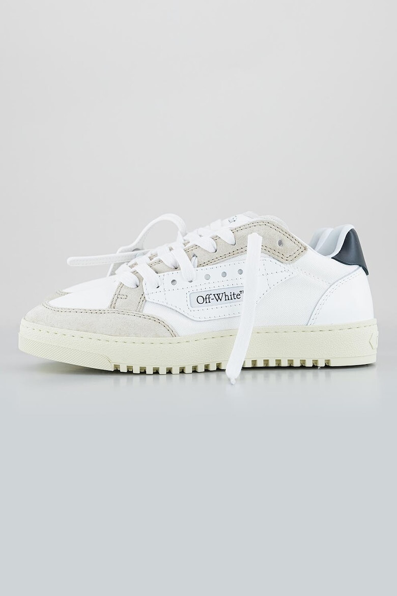 OFF-WHITE Pantofi sport din piele cu garnituri din piele intoarsa si material textil - Pled.ro