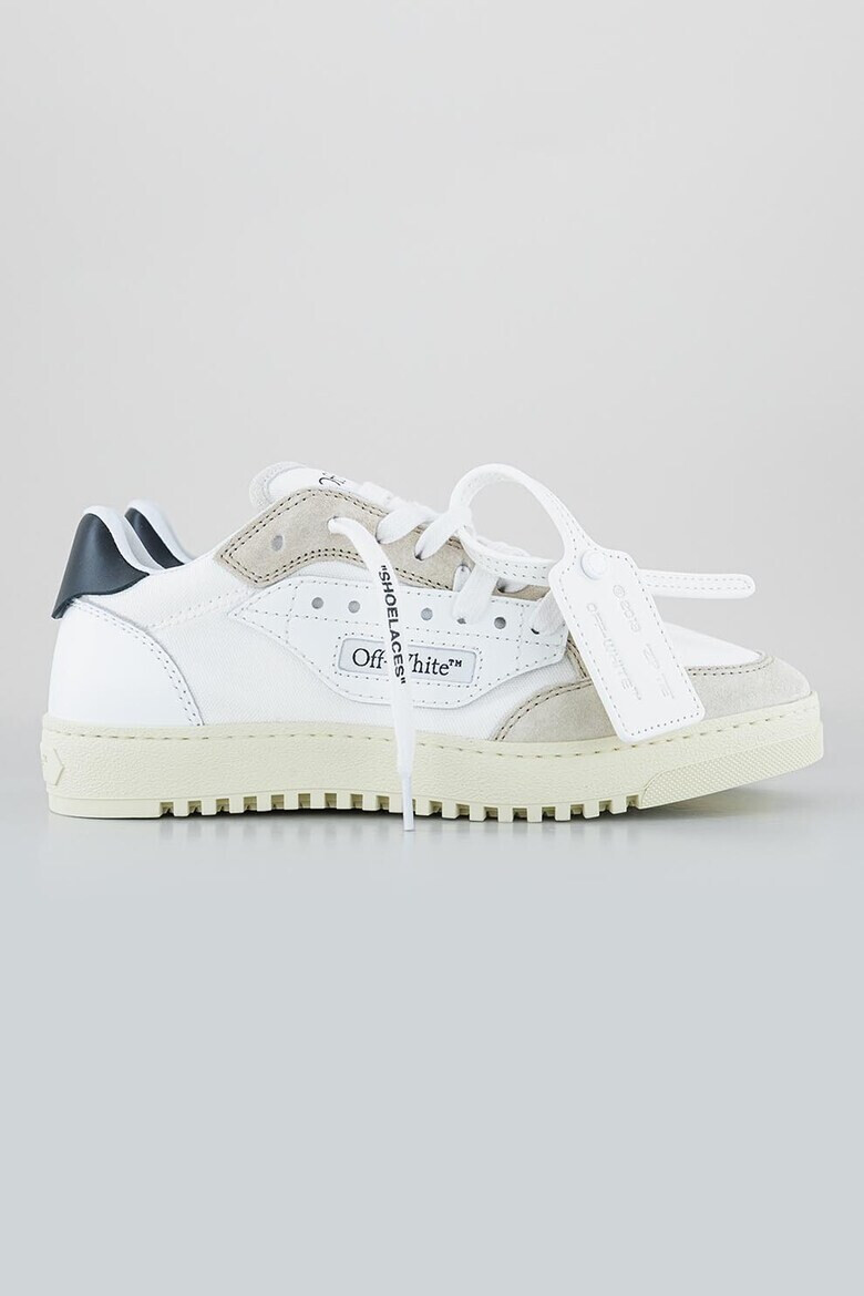 OFF-WHITE Pantofi sport din piele cu garnituri din piele intoarsa si material textil - Pled.ro