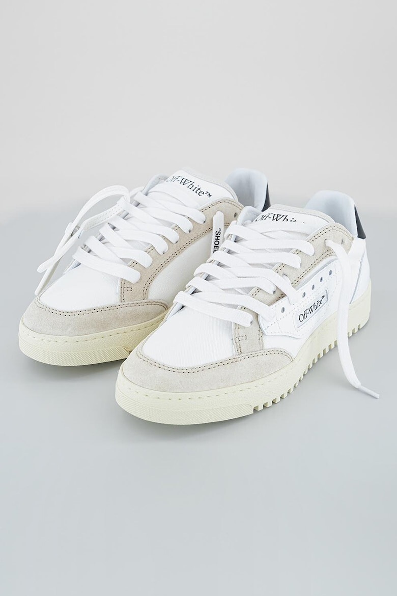 OFF-WHITE Pantofi sport din piele cu garnituri din piele intoarsa si material textil - Pled.ro