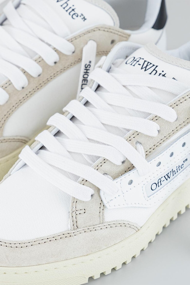 OFF-WHITE Pantofi sport din piele cu garnituri din piele intoarsa si material textil - Pled.ro