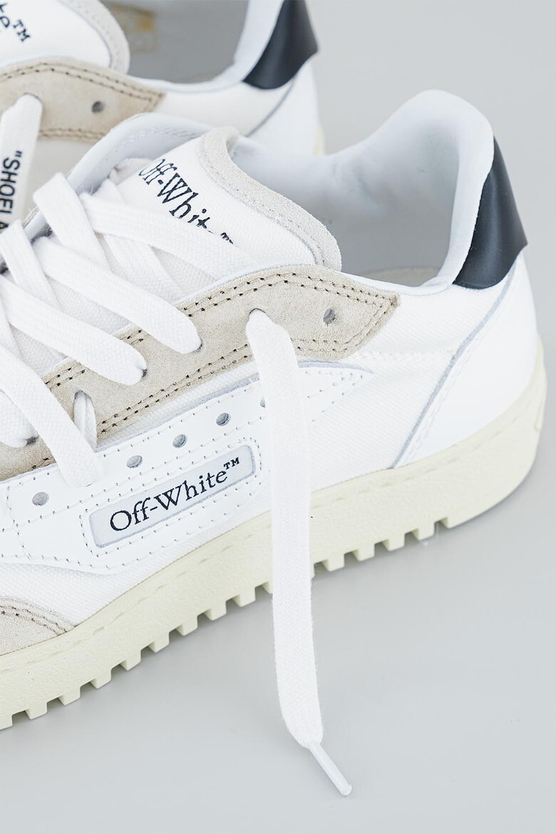 OFF-WHITE Pantofi sport din piele cu garnituri din piele intoarsa si material textil - Pled.ro