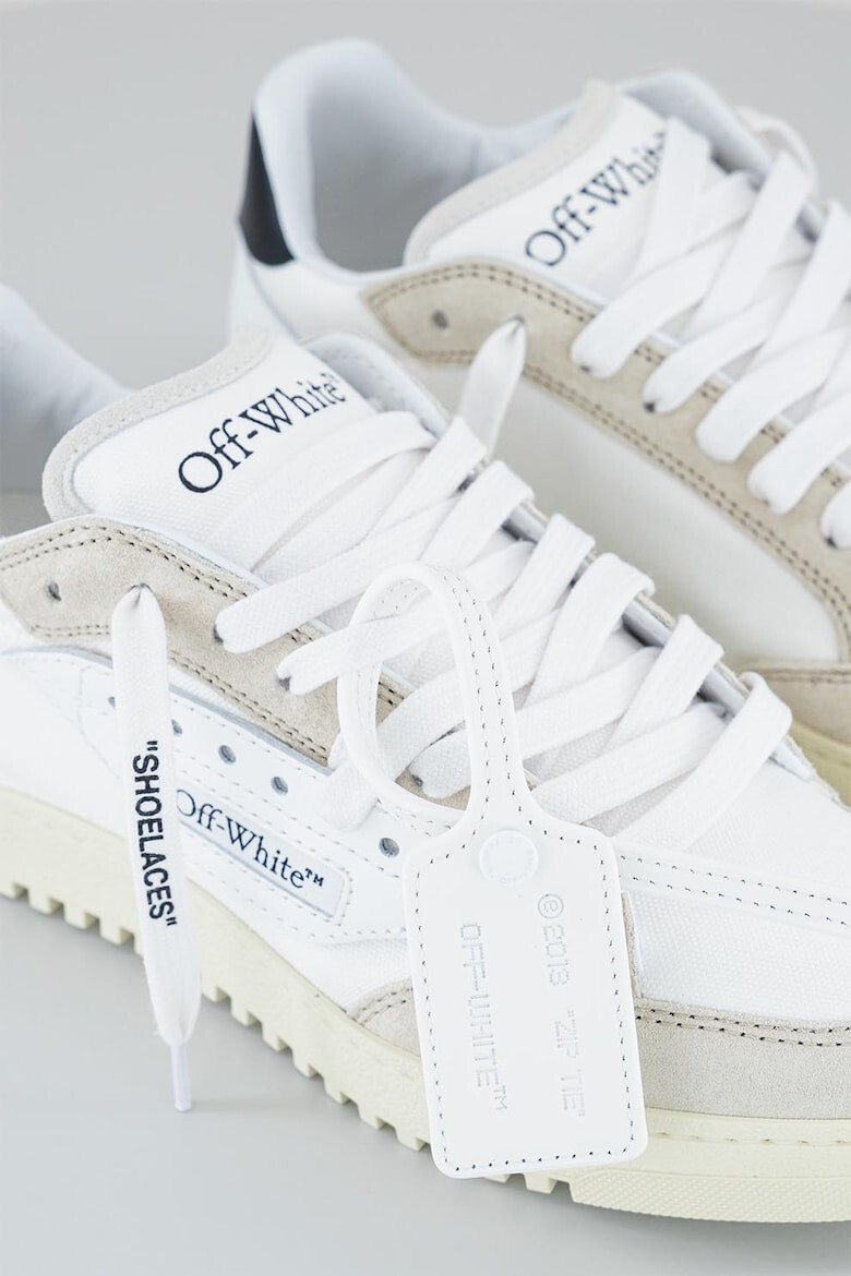 OFF-WHITE Pantofi sport din piele cu garnituri din piele intoarsa si material textil - Pled.ro