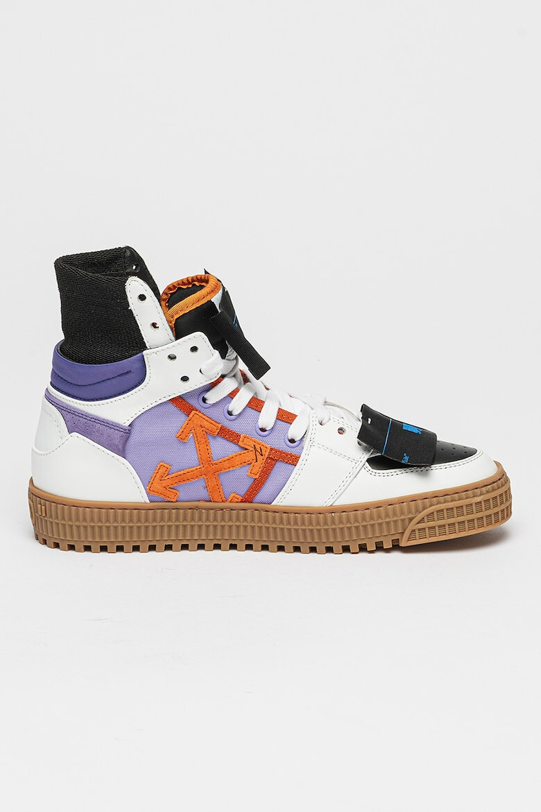 OFF-WHITE Pantofi sport inalti de piele si piele intoarsa - Pled.ro