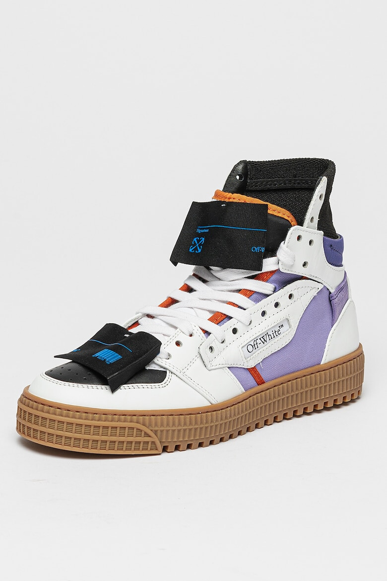 OFF-WHITE Pantofi sport inalti de piele si piele intoarsa - Pled.ro