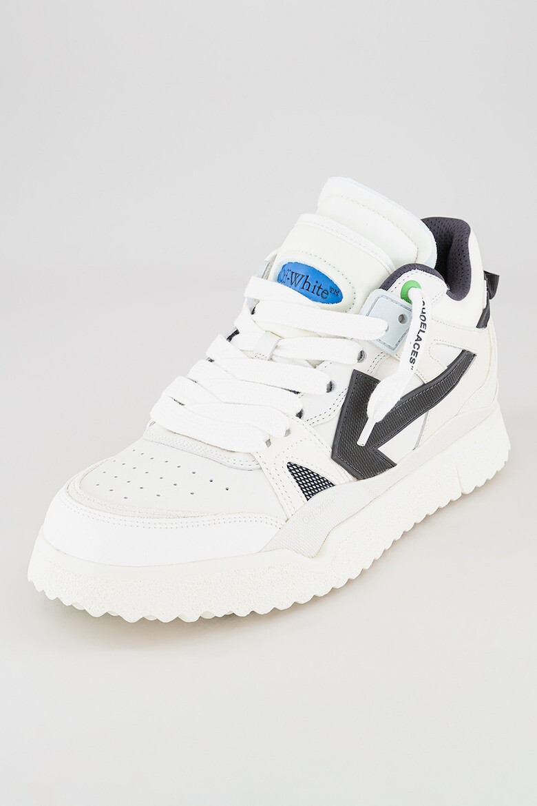 OFF-WHITE Pantofi sport medii de piele cu logo contrastant Sponge - Pled.ro