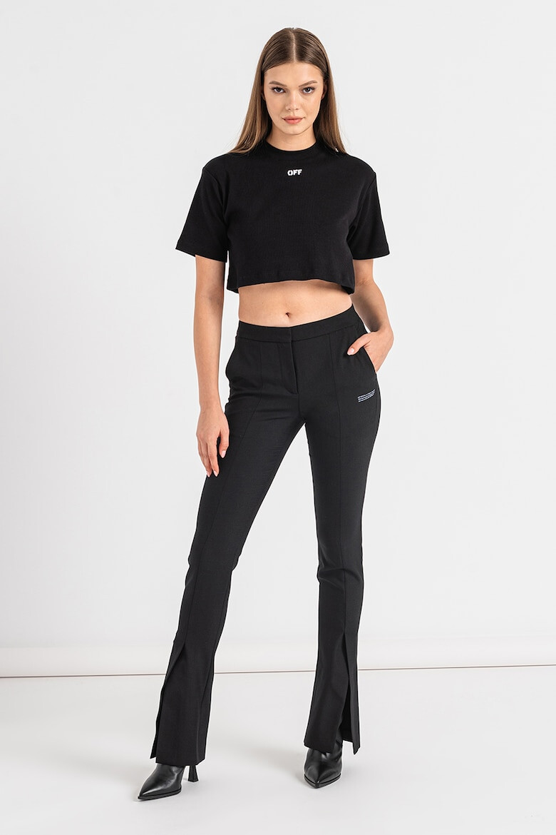 OFF-WHITE Tricou crop cu striatii Off Stamp - Pled.ro