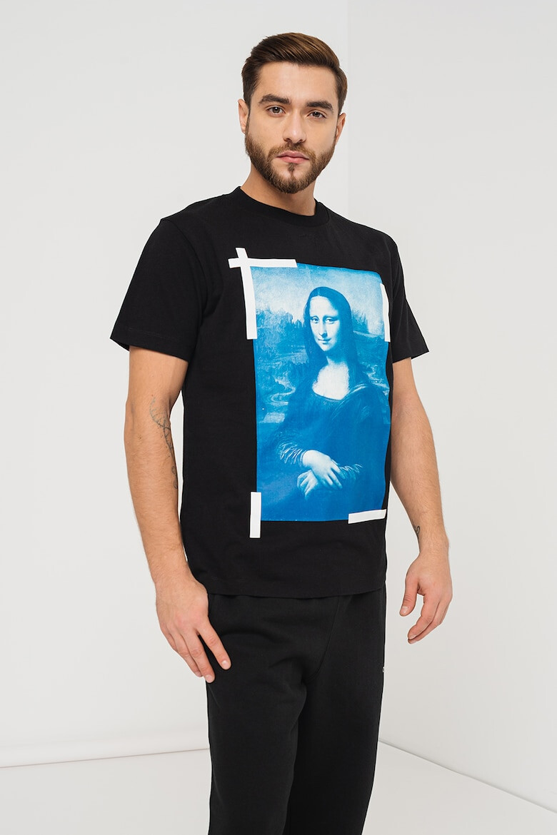 OFF-WHITE Tricou slim fit cu decolteu la baza gatului Monalisa - Pled.ro