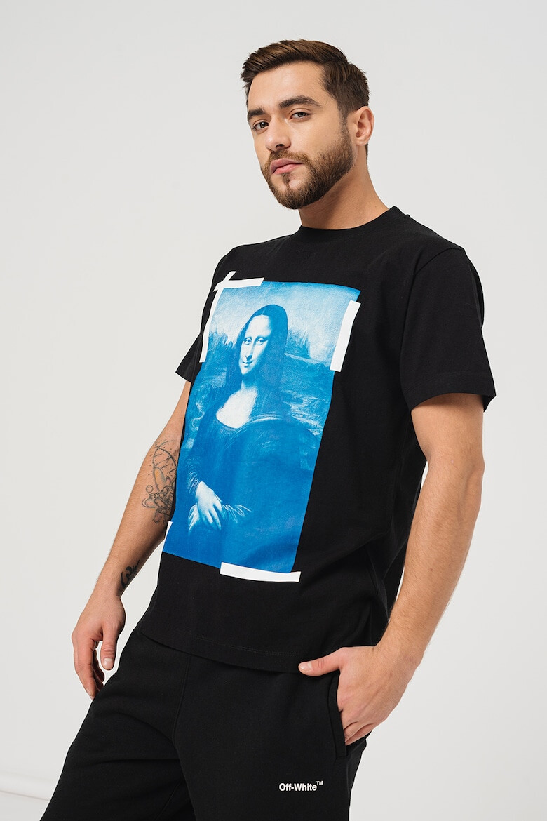 OFF-WHITE Tricou slim fit cu decolteu la baza gatului Monalisa - Pled.ro