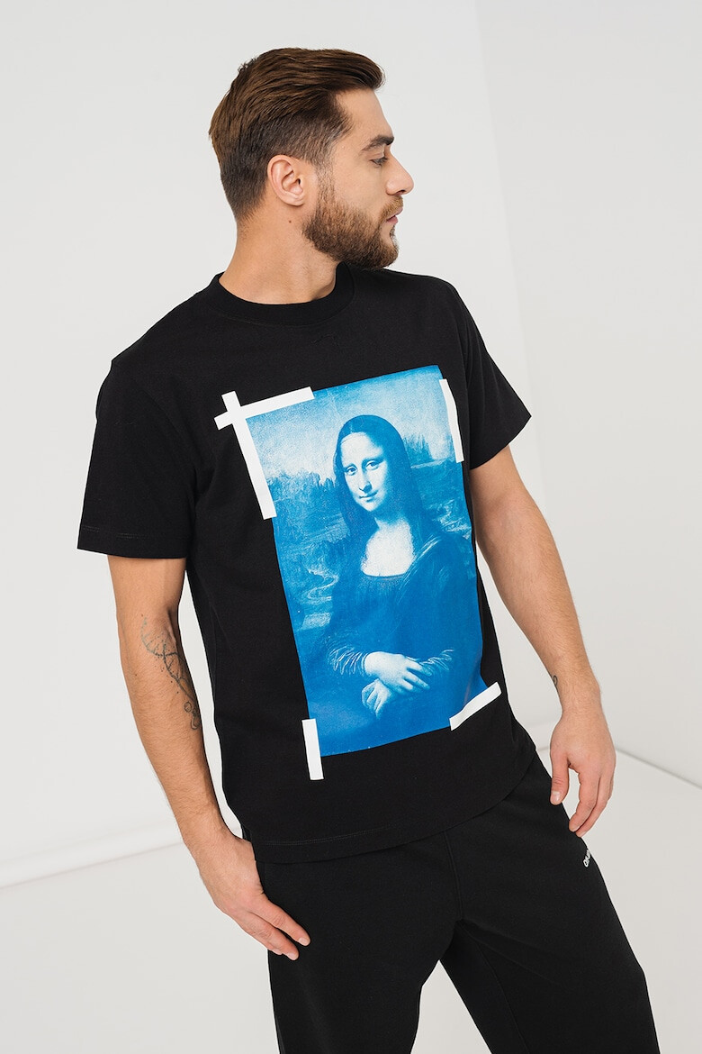 OFF-WHITE Tricou slim fit cu decolteu la baza gatului Monalisa - Pled.ro