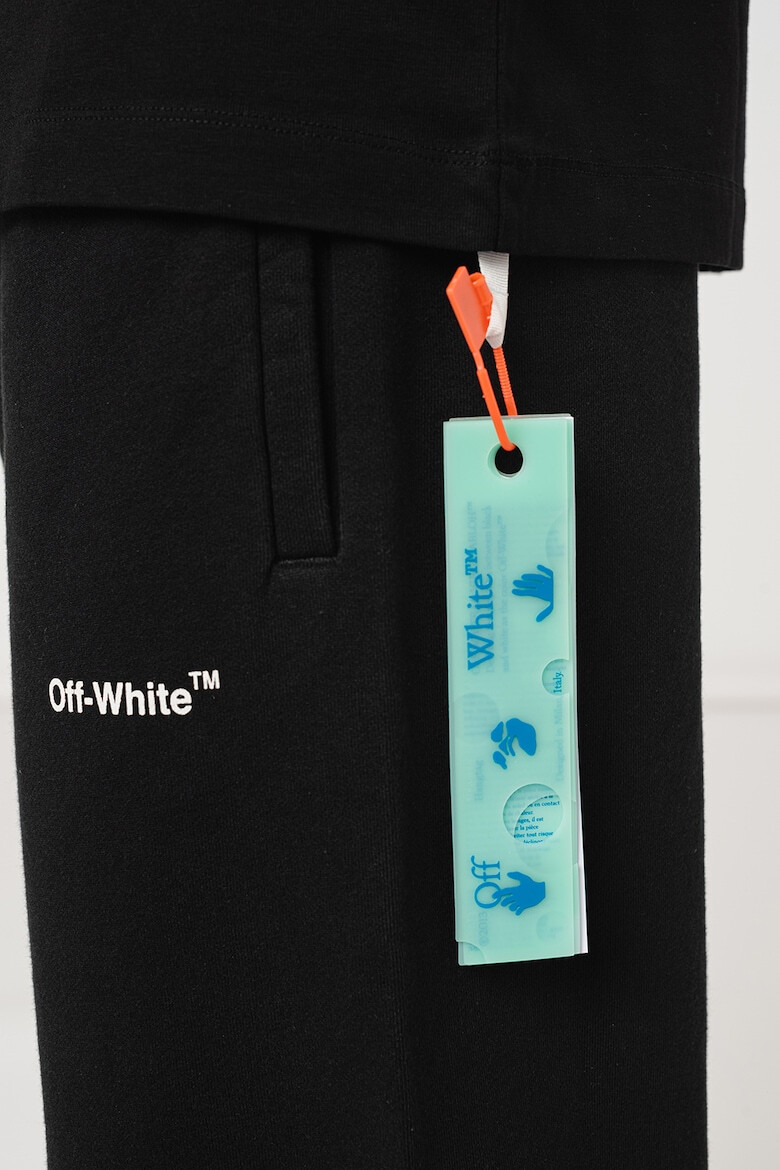 OFF-WHITE Tricou slim fit cu decolteu la baza gatului Script - Pled.ro