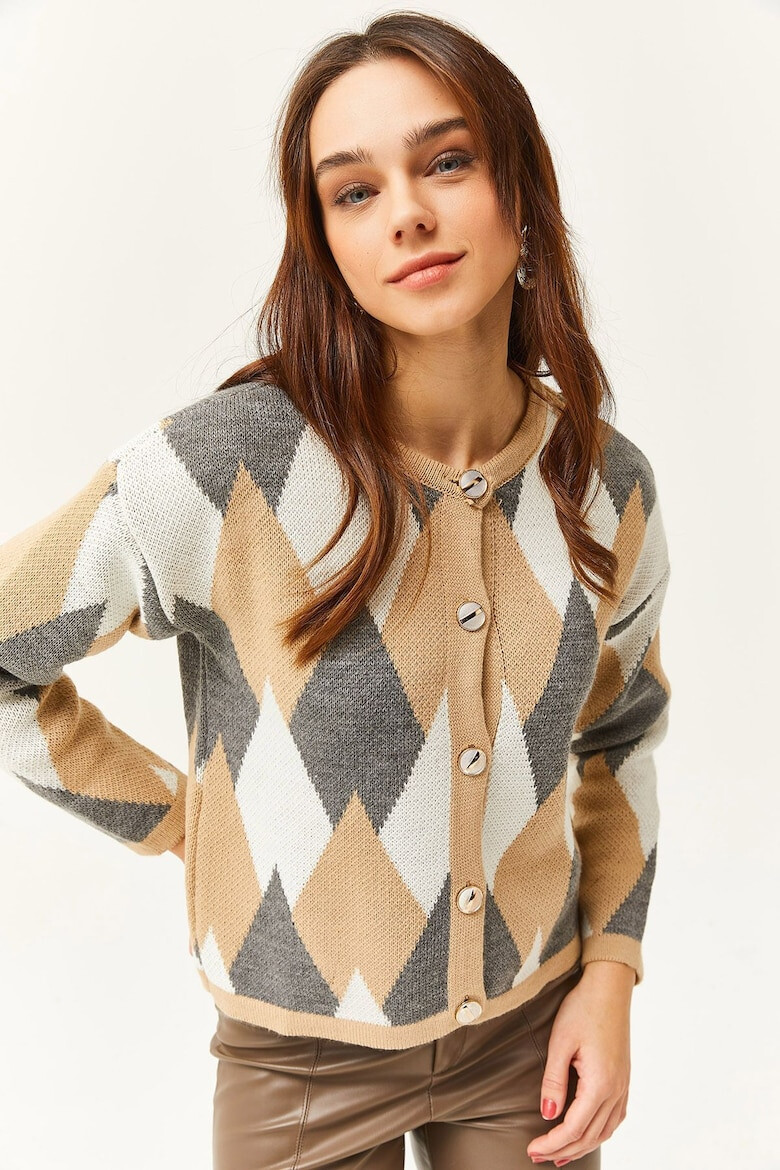 Olalook Cardigan cu model geometric 77879 - Pled.ro