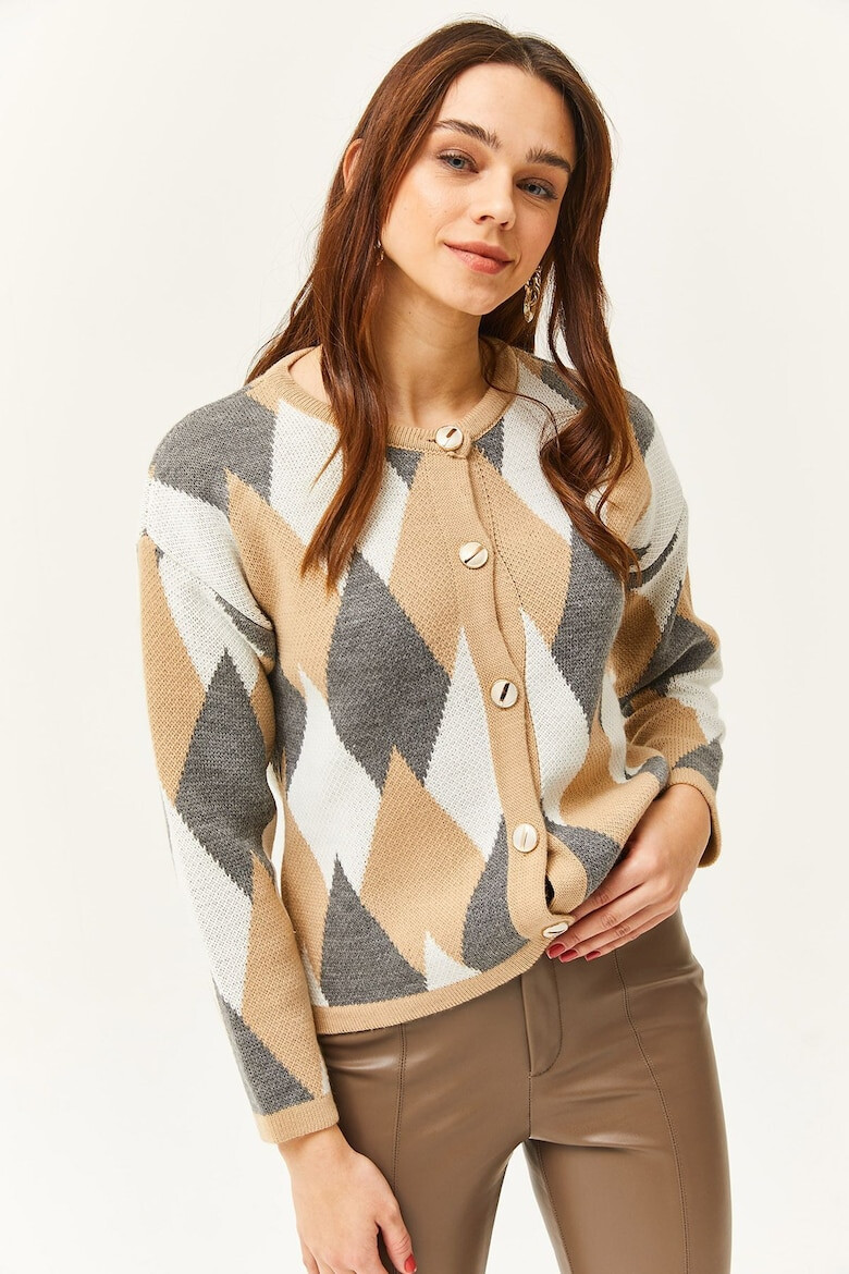 Olalook Cardigan cu model geometric 77879 - Pled.ro