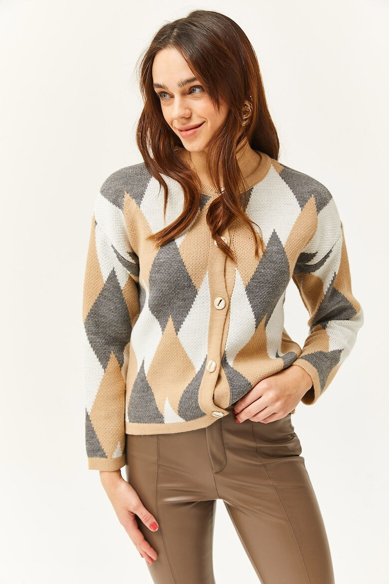 Olalook Cardigan cu model geometric 77879 - Pled.ro