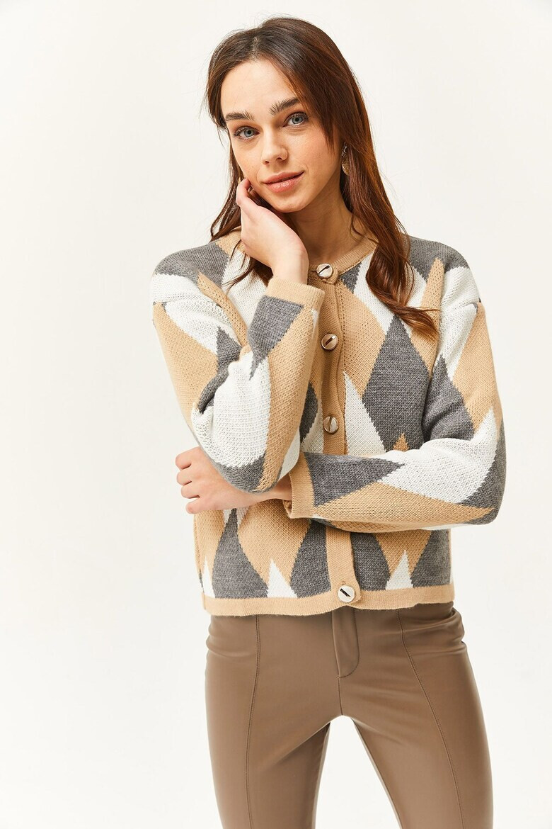 Olalook Cardigan cu model geometric 77879 - Pled.ro