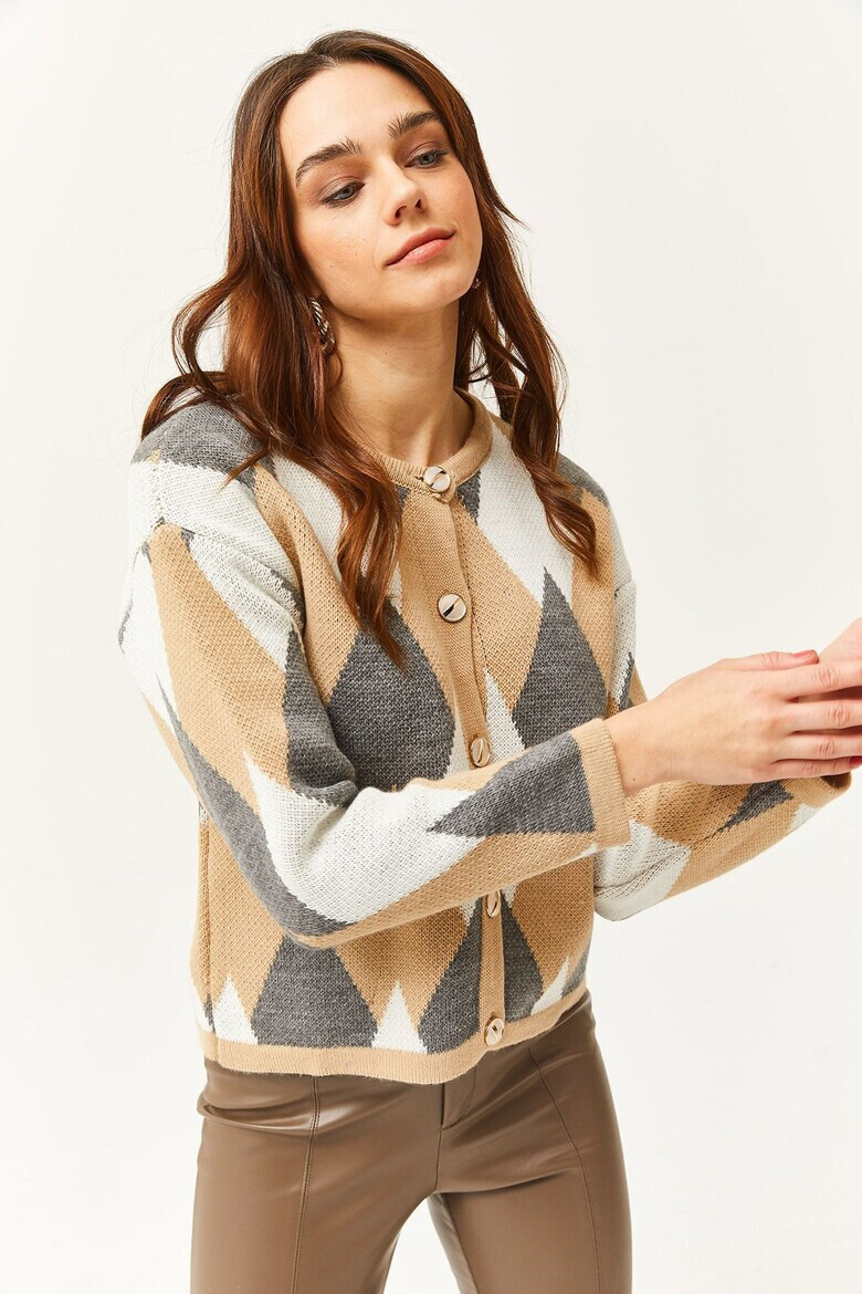 Olalook Cardigan cu model geometric 77879 - Pled.ro