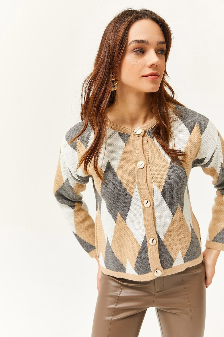 Olalook Cardigan cu model geometric 77879 - Pled.ro