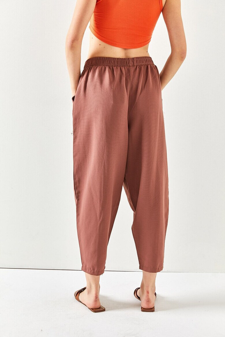 Olalook Pantaloni crop cu snur de ajustare in talie - Pled.ro