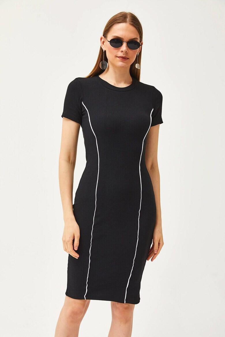 Olalook Rochie cambrata cu vipusca contrastanta 134273 - Pled.ro