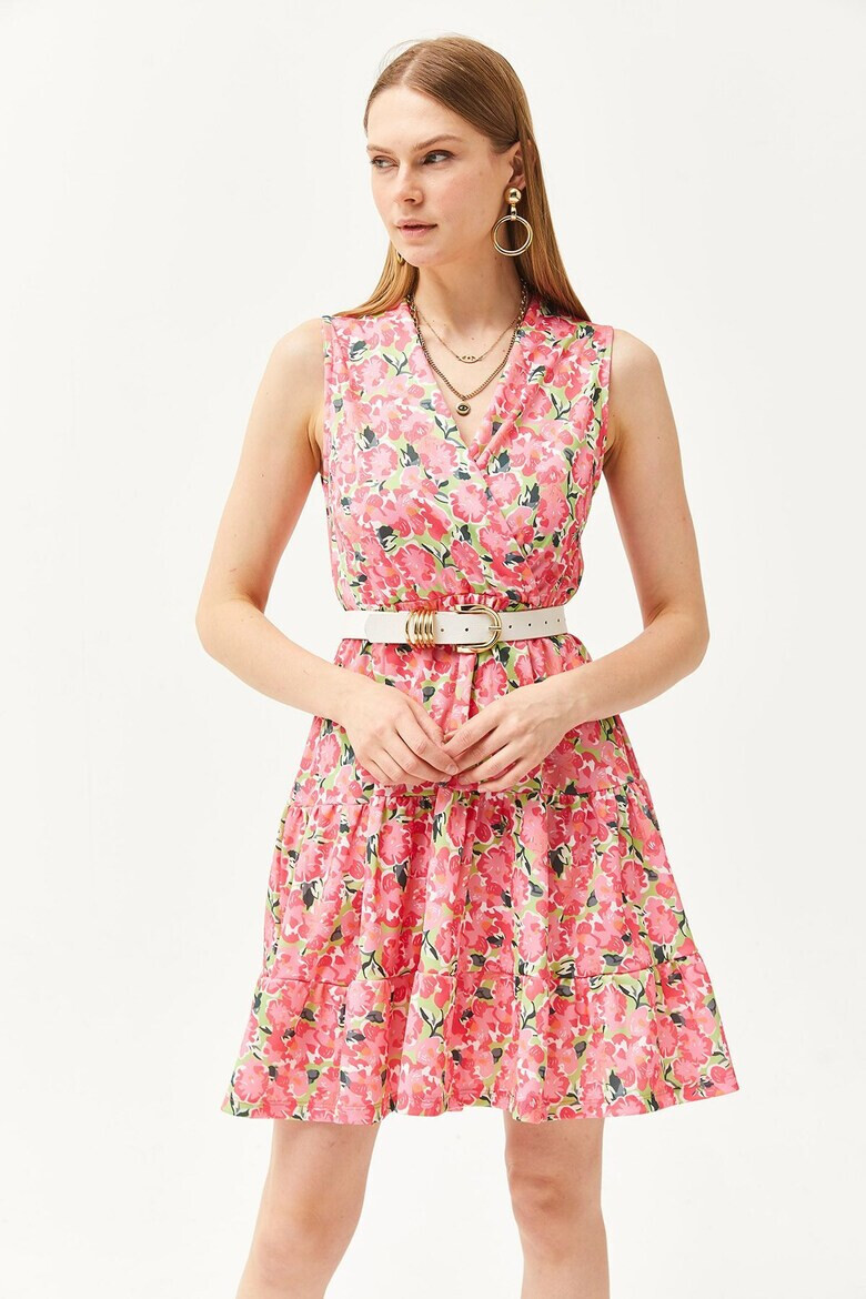 Olalook Rochie mini evazata cu model floral - Pled.ro