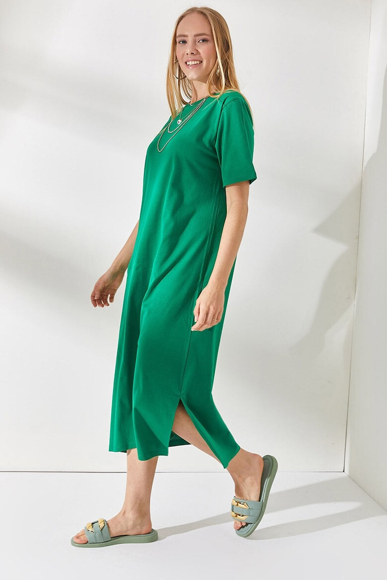 Olalook Rochie-tricou maxi cu croiala lejera si slit lateral - Pled.ro