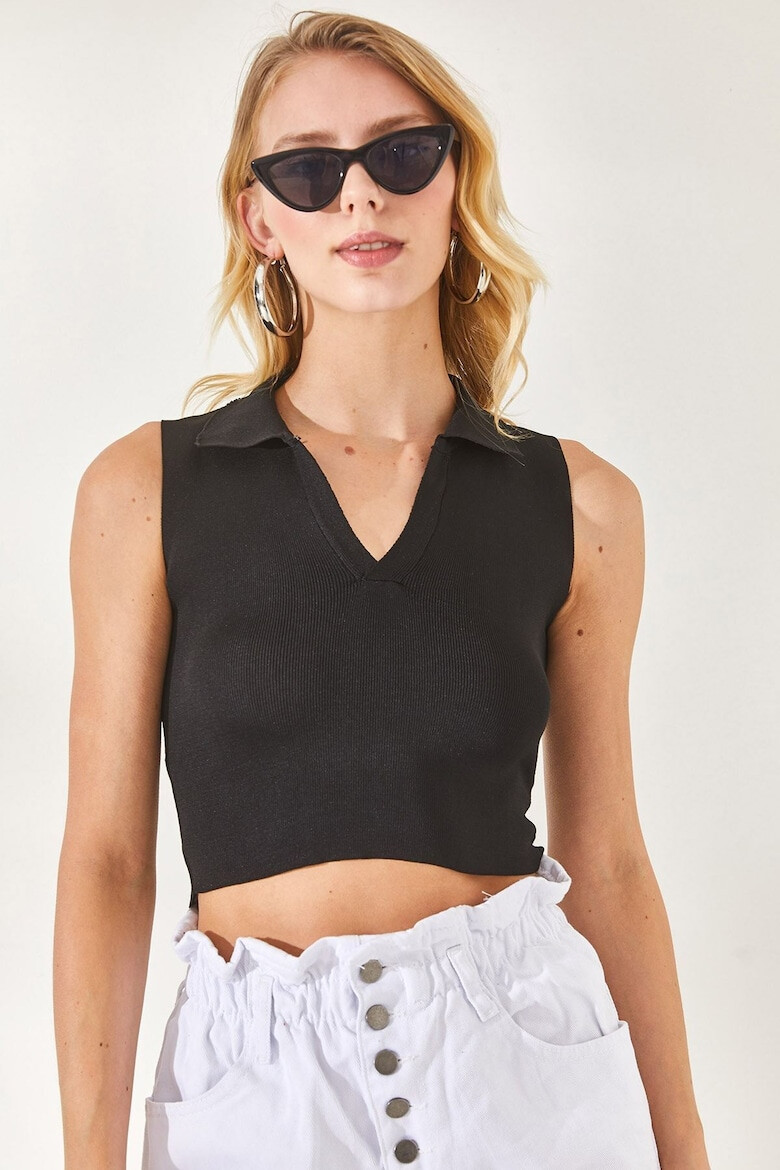 Olalook Top polo crop striat - Pled.ro