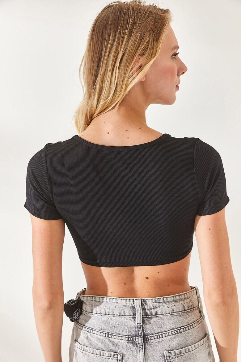 Olalook Tricou crop cu model cu striatii - Pled.ro