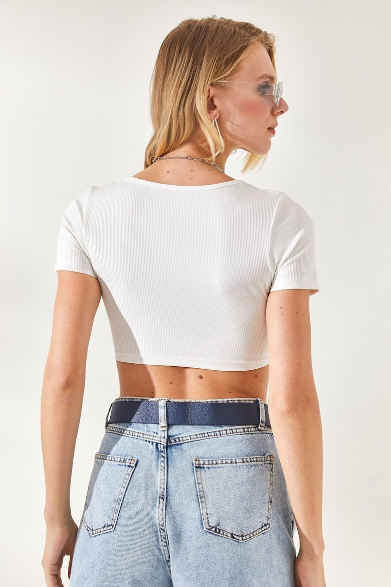 Olalook Tricou crop cu model cu striatii - Pled.ro