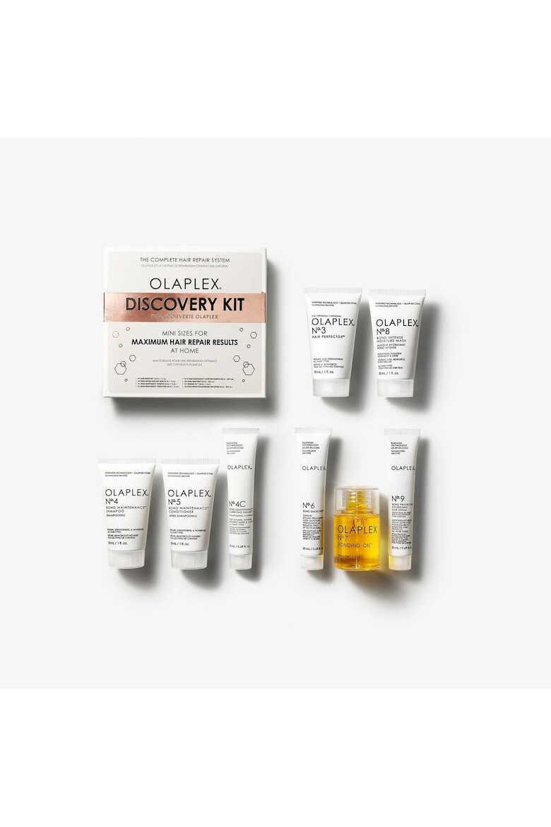 Olaplex Kit Discovery: No.3 30ml + No.4 30ml + No.4C 20ml + No.5 30ml + No.6 20ml + No.7 30ml + No.8 30ml + No.9 20ml - Pled.ro