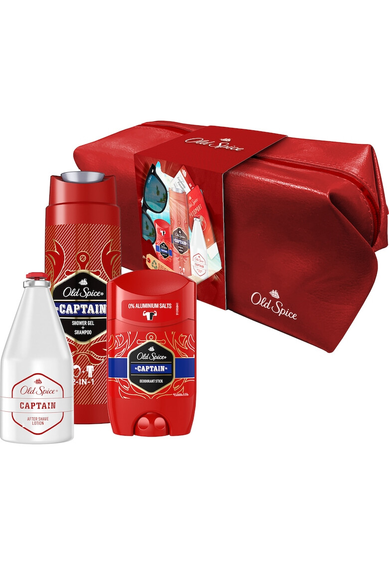 Old Spice Set Cadou Captain: Deodorant solid 50 ml + Gel de dus 250 ml + Lotiune After Shave 100 ml - Pled.ro