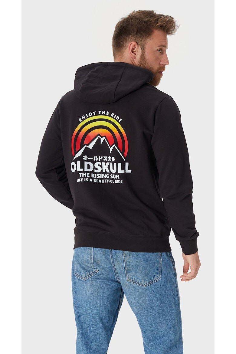 Oldskull Hanorac cu fermoar si imprimeu logo - Pled.ro