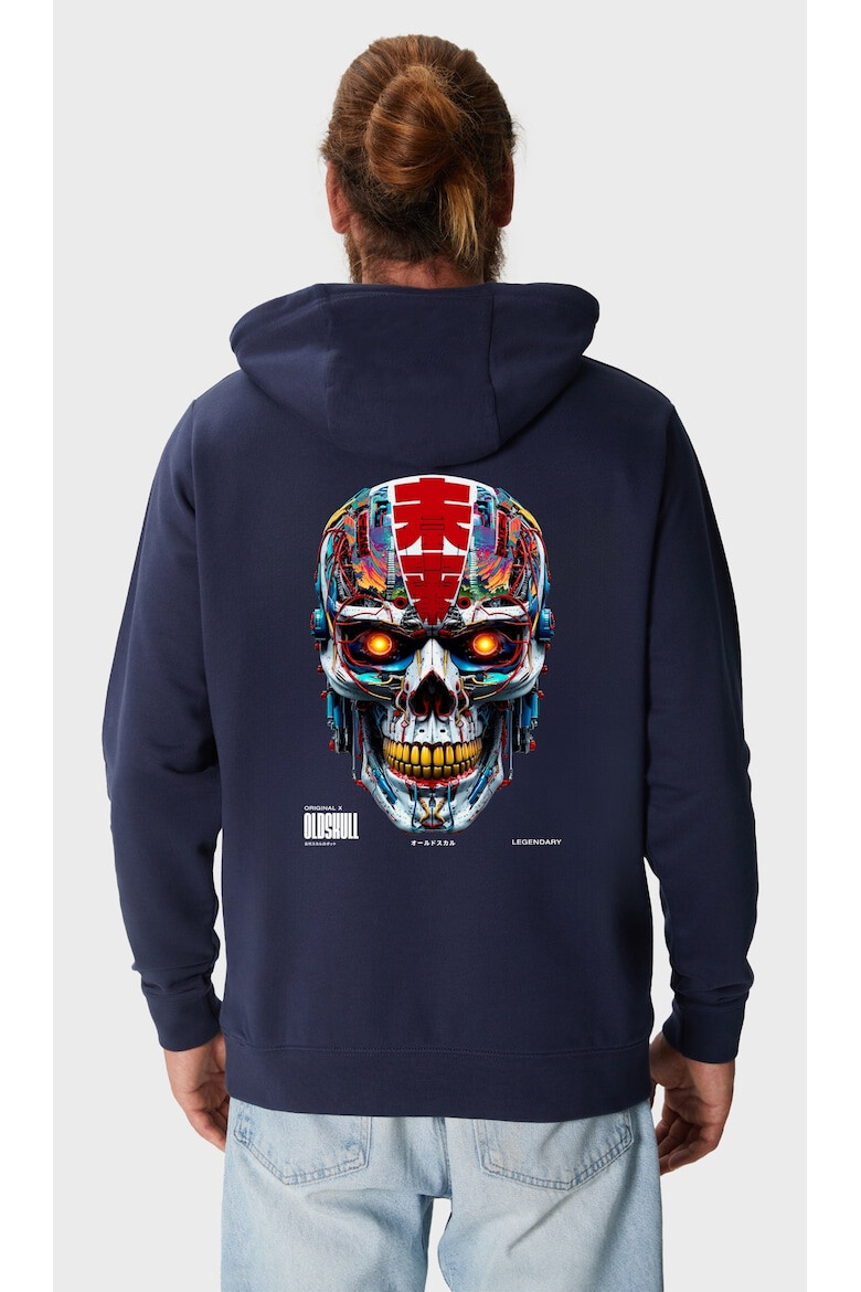 Oldskull Hanorac de bumbac cu design grafic pe spate - Pled.ro