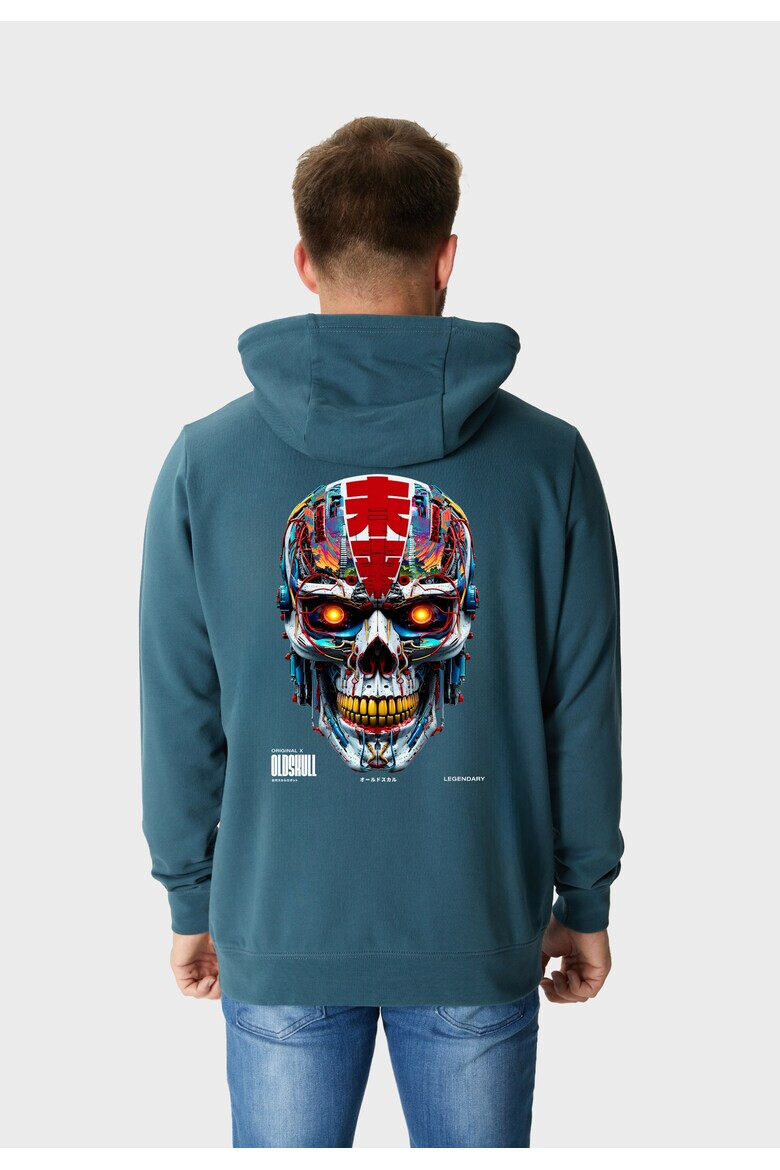 Oldskull Hanorac de bumbac cu design grafic pe spate - Pled.ro