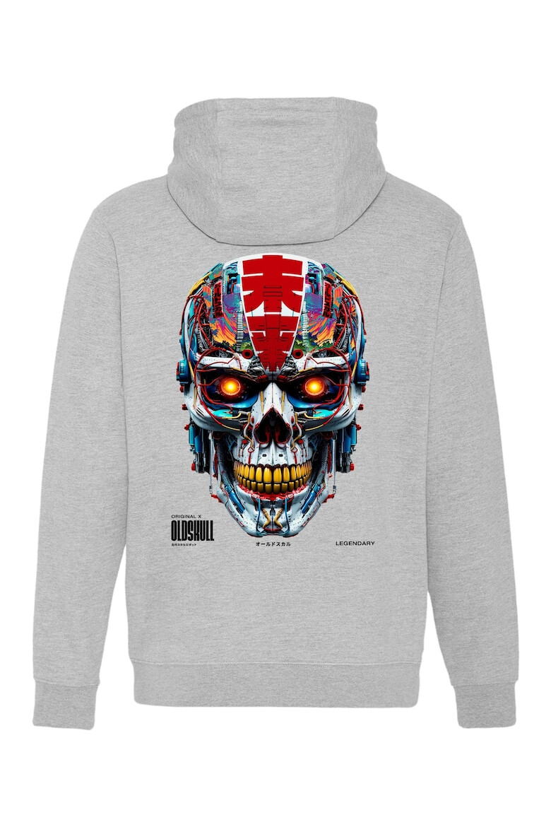 Oldskull Hanorac de bumbac cu design grafic pe spate - Pled.ro