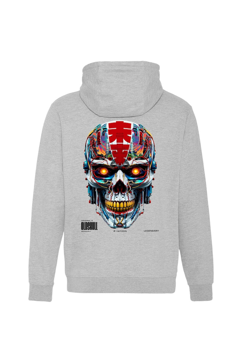 Oldskull Hanorac de bumbac cu design grafic pe spate - Pled.ro