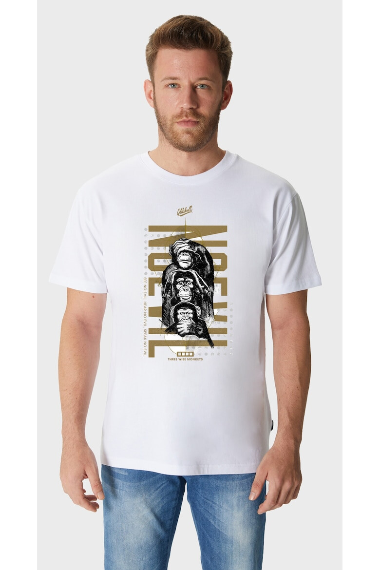 Oldskull Tricou cu decolteu la baza gatului Chimp - Pled.ro