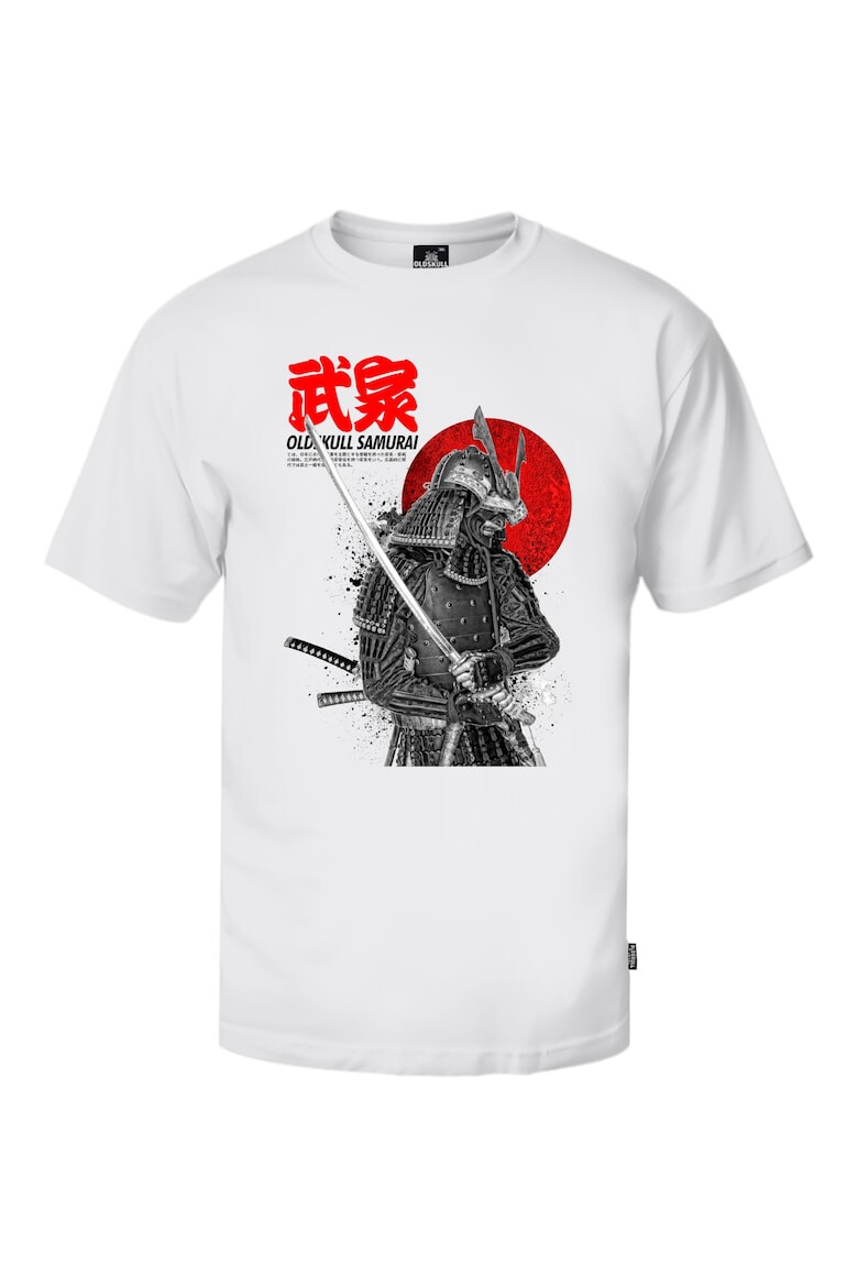 Oldskull Tricou cu decolteu la baza gatului si imprimeu Samurai - Pled.ro