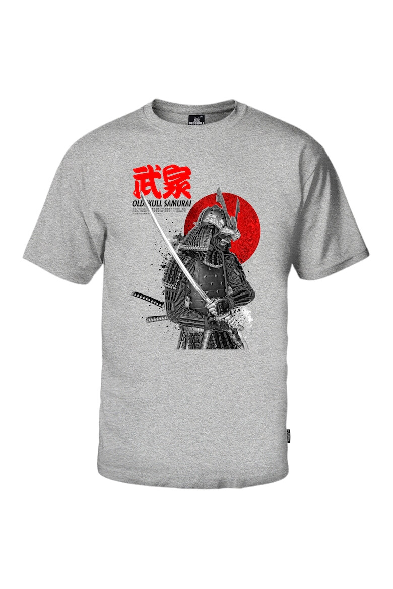 Oldskull Tricou cu decolteu la baza gatului si imprimeu Samurai - Pled.ro