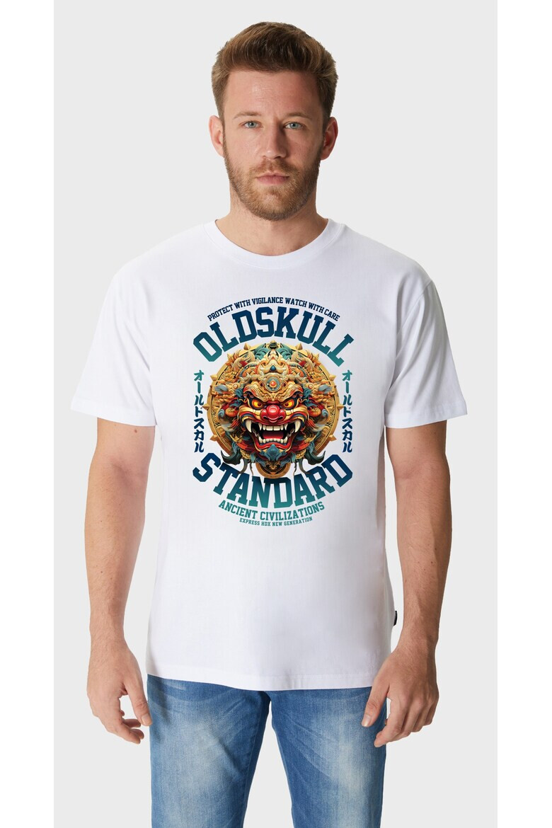 Oldskull Tricou cu imprimeu frontal - Pled.ro