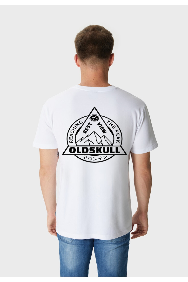 Oldskull Tricou cu imprimeu logo si decolteu la baza gatului 173153 - Pled.ro