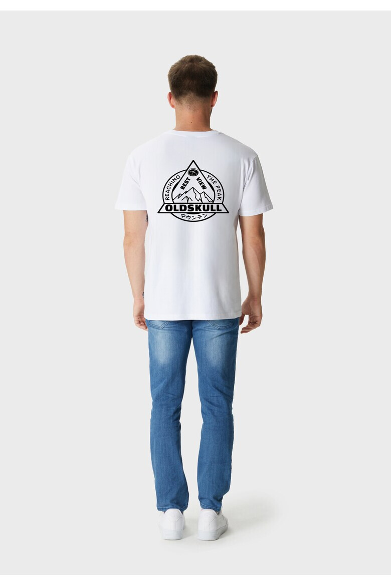 Oldskull Tricou cu imprimeu logo si decolteu la baza gatului 173153 - Pled.ro