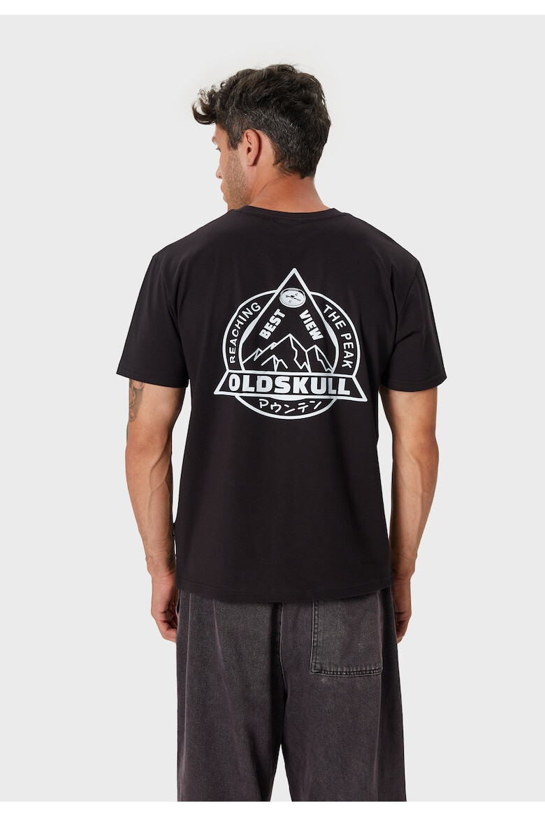 Oldskull Tricou cu imprimeu logo si decolteu la baza gatului 173153 - Pled.ro