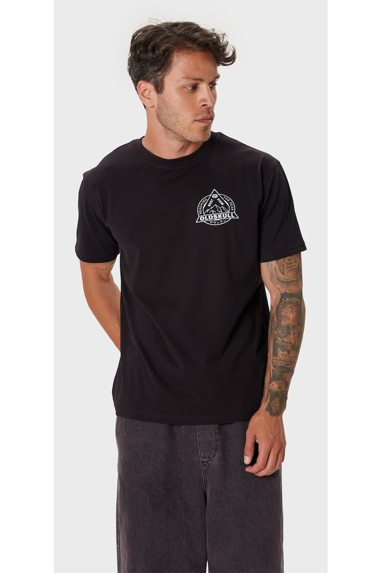 Oldskull Tricou cu imprimeu logo si decolteu la baza gatului 173153 - Pled.ro